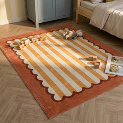 Wasbaar kindervloerkleed - Billy Stripes Terracotta