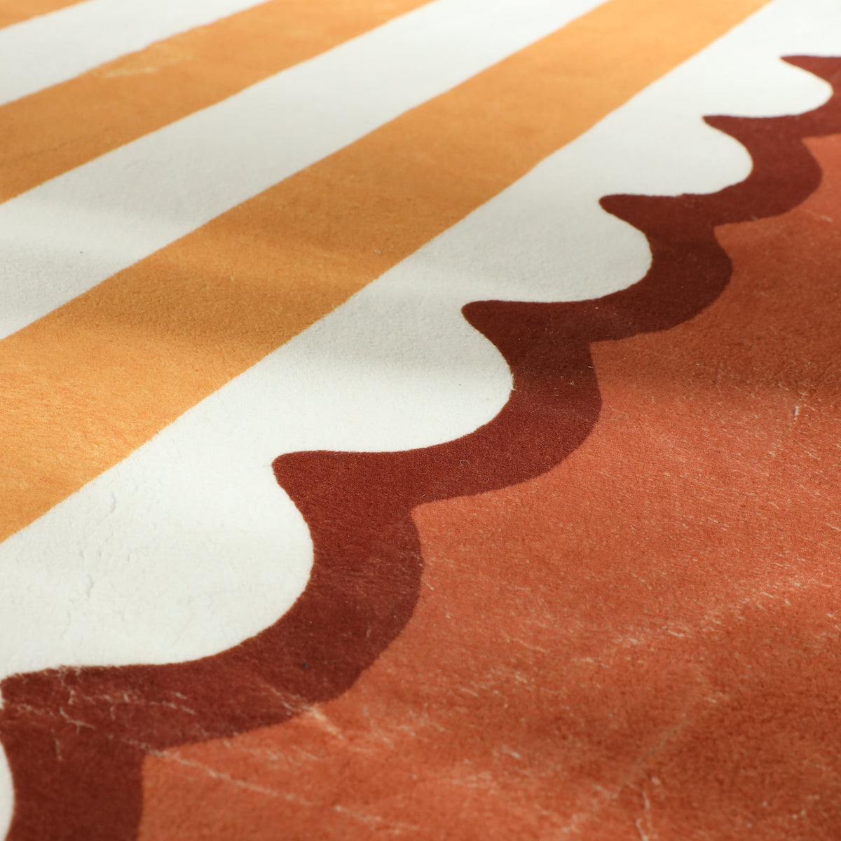 Wasbaar kindervloerkleed - Billy Stripes Terracotta