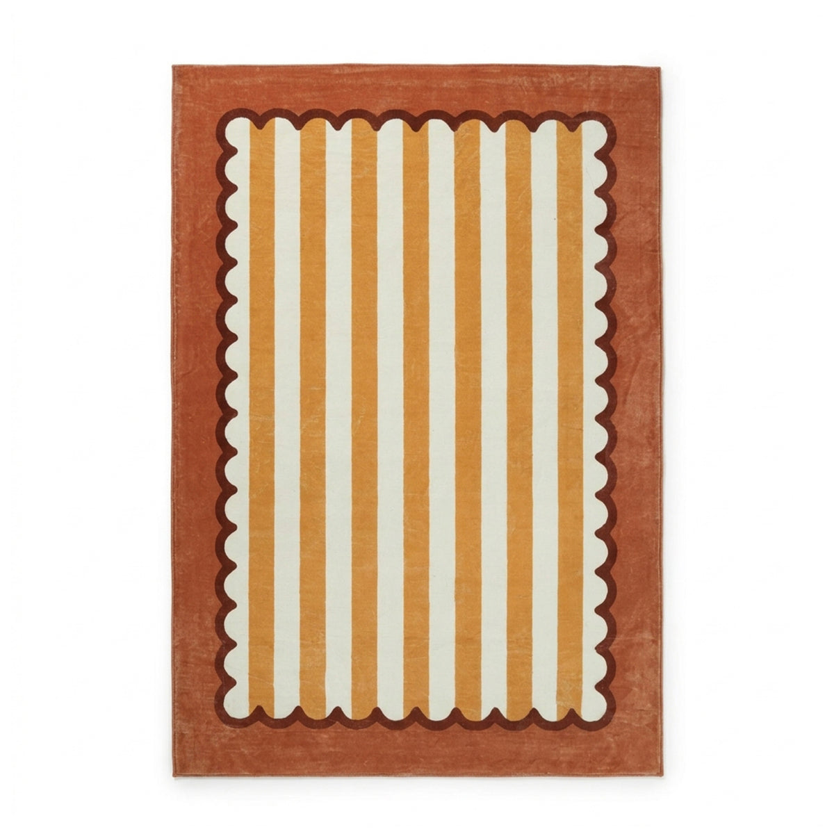 Wasbaar kindervloerkleed - Billy Stripes Terracotta