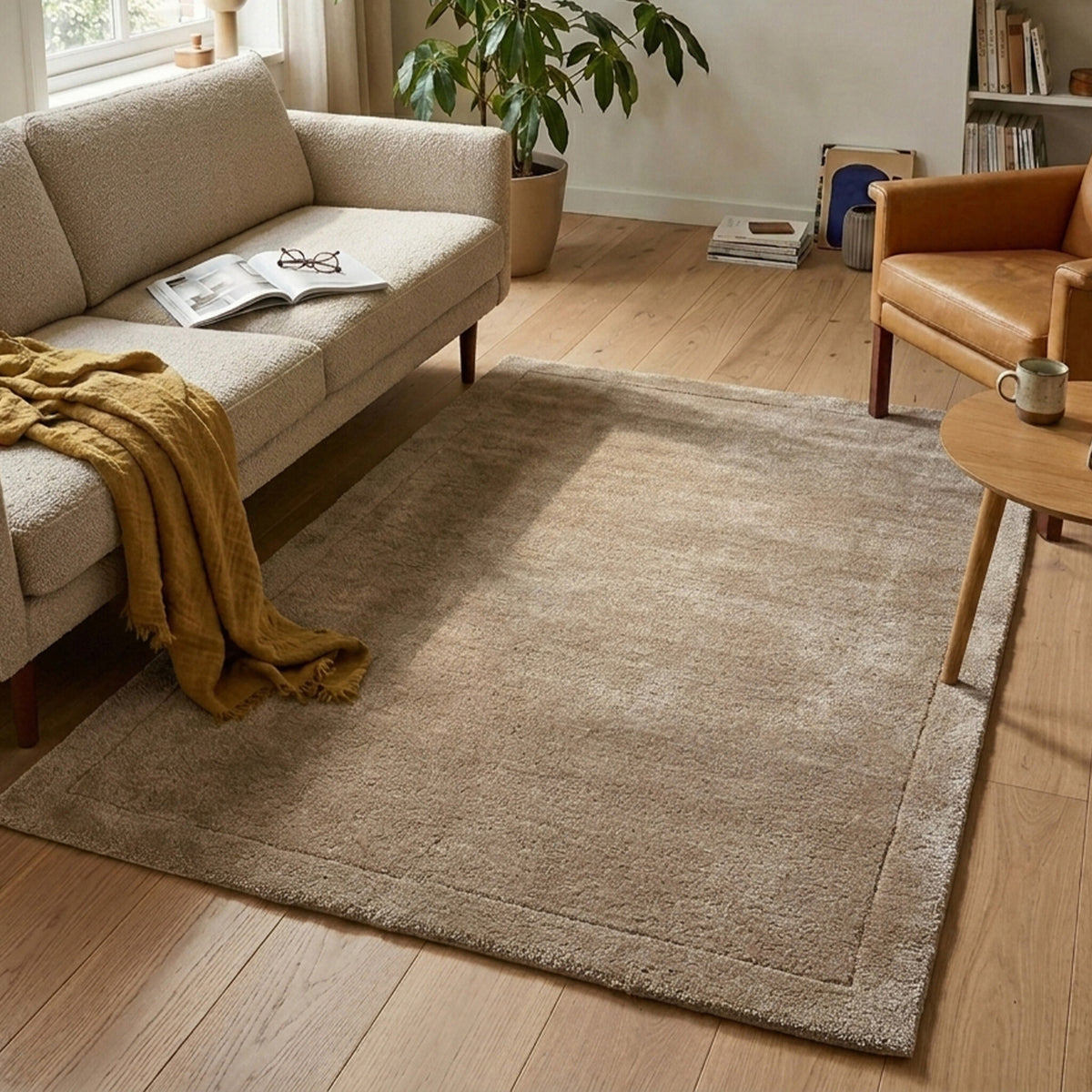 Tapis en laine - Isara Border Marron