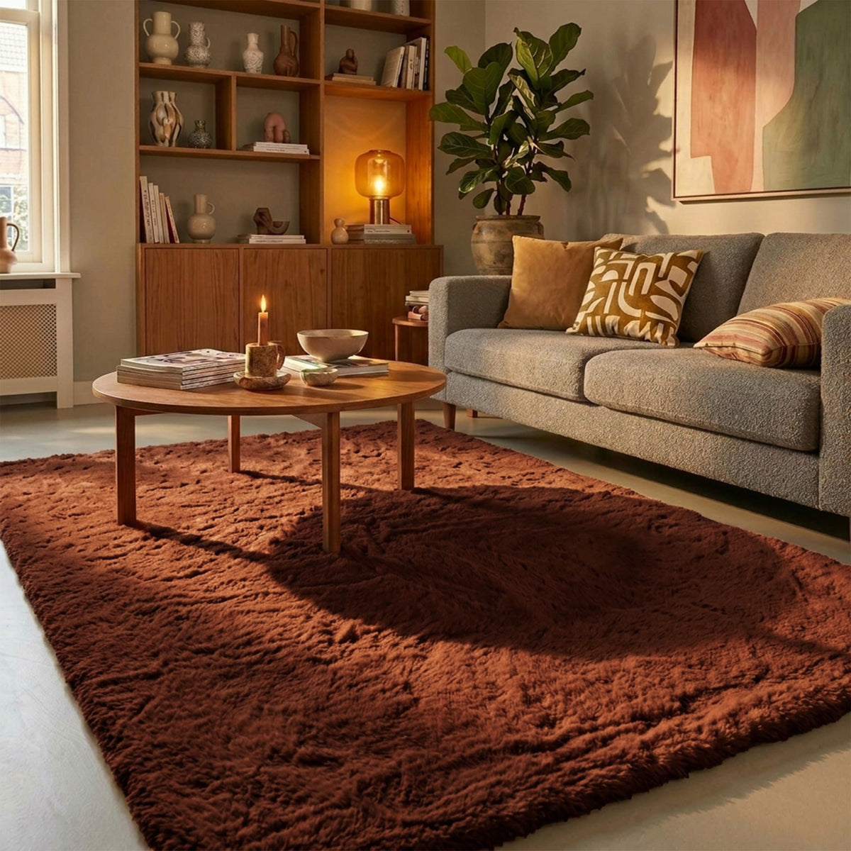 Tapis doux à poils hauts - Comfy Supreme Marron
