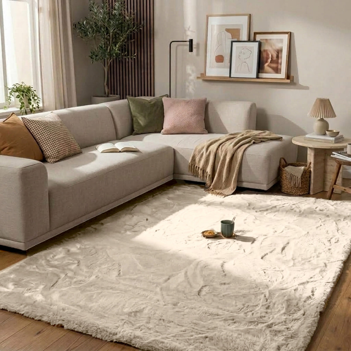Zacht Hoogpolig vloerkleed - Comfy Supreme Creme