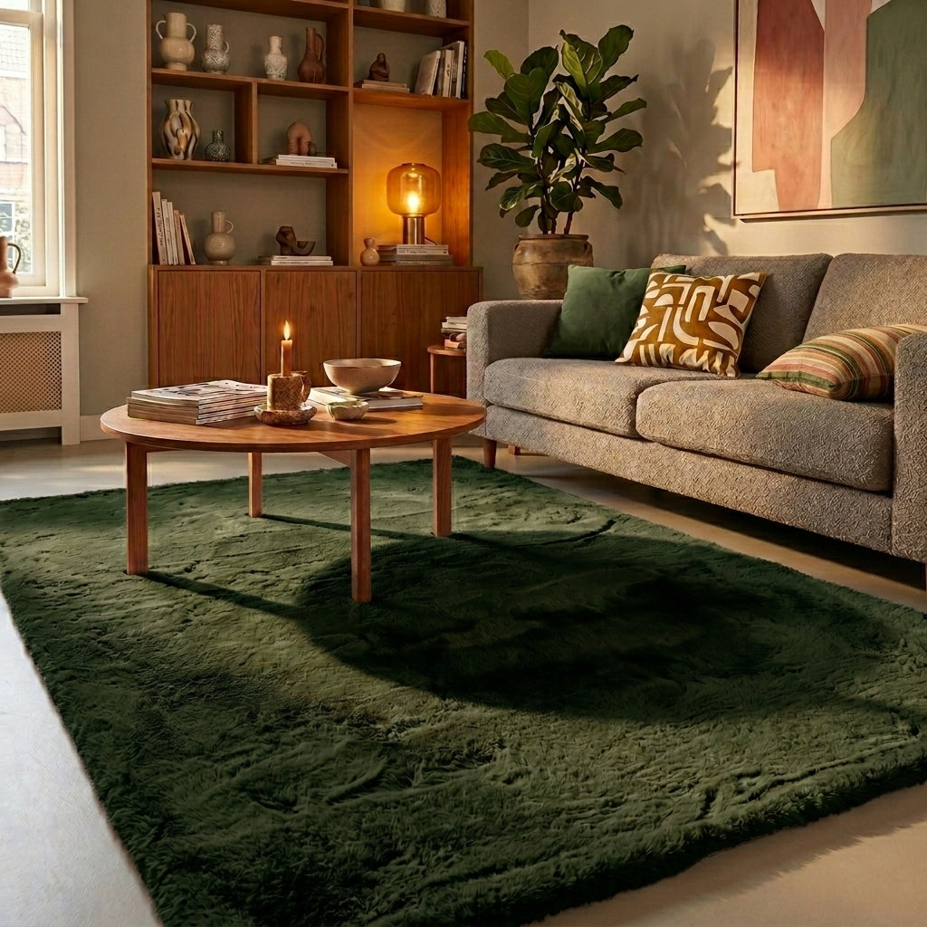 Zacht Hoogpolig vloerkleed - Comfy Supreme Groen
