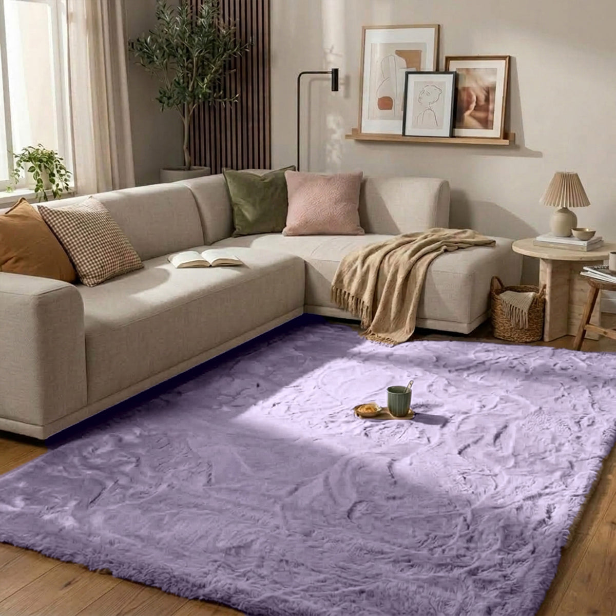 Zacht Hoogpolig vloerkleed - Comfy Supreme Lila
