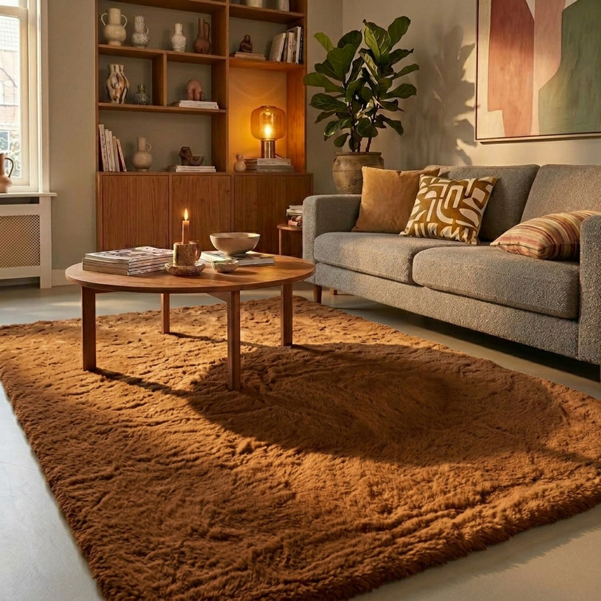 Tapis doux à poils hauts - Comfy Supreme Jaune ocre