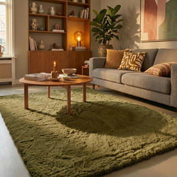 Zacht hoogpolig vloerkleed - Comfy Supreme Olijfgroen