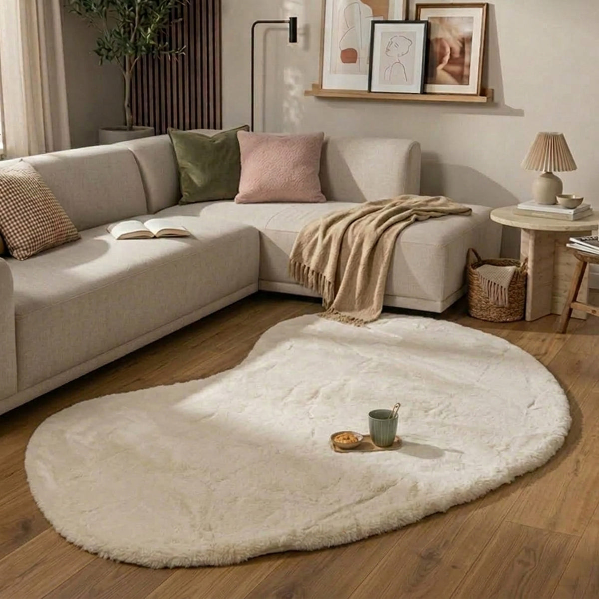 Tapis doux à poils longs - Comfy Supreme Ripple Crème