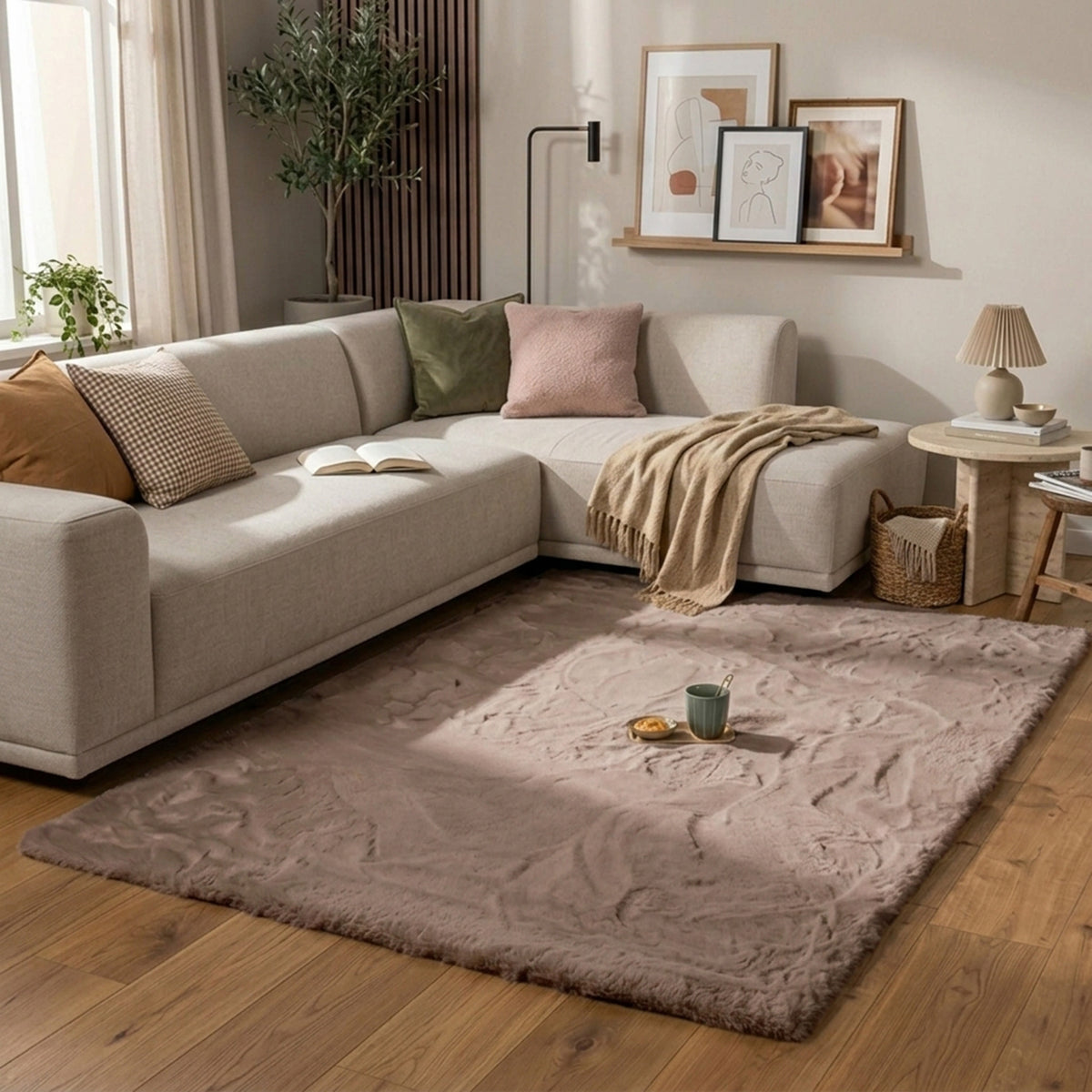 Zacht Hoogpolig vloerkleed - Comfy Supreme Taupe