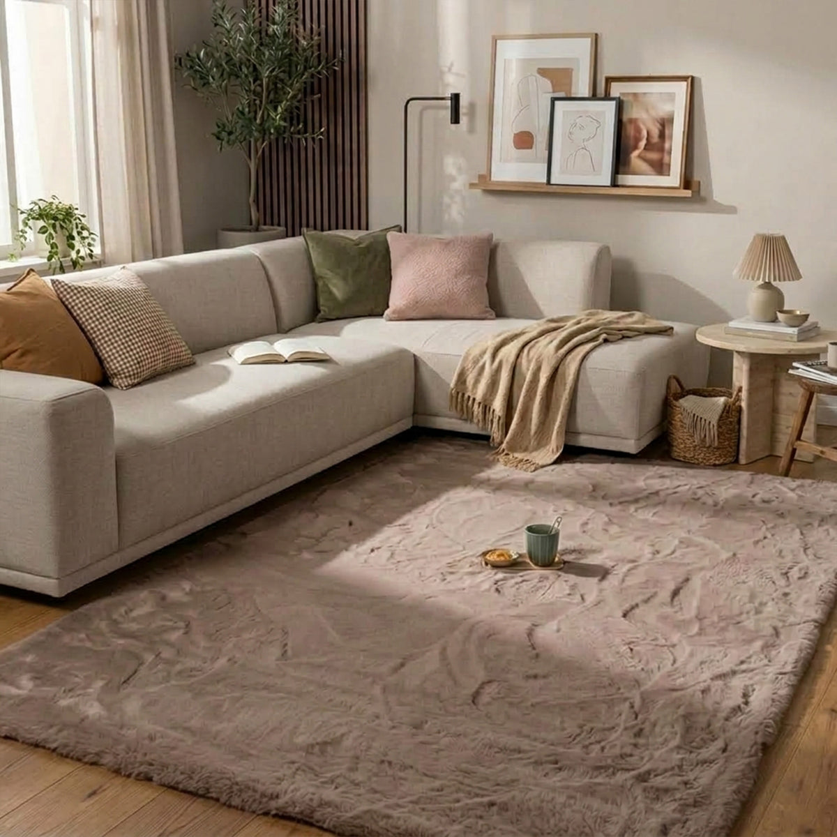 Zacht Hoogpolig vloerkleed - Comfy Supreme Taupe