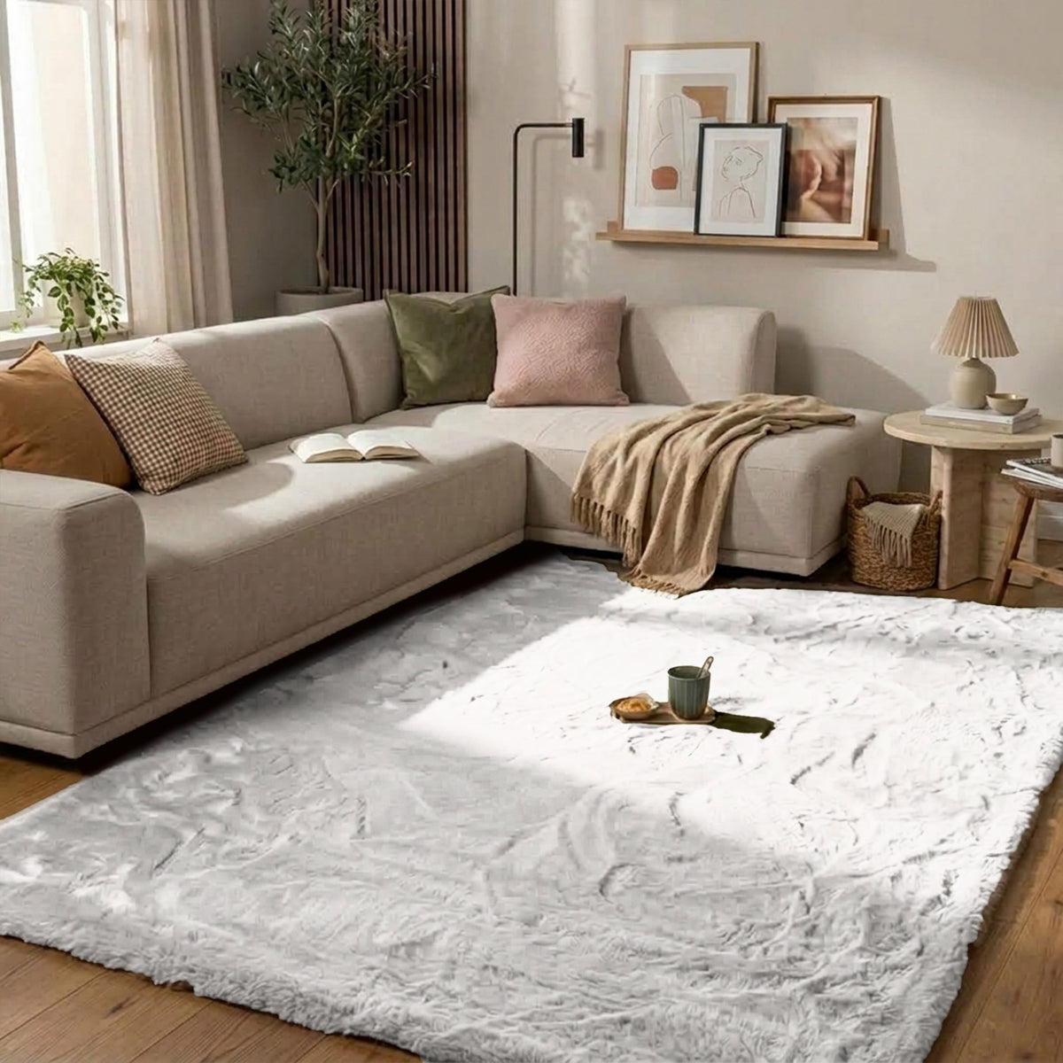 Tapis doux à poils longs - Comfy Supreme Blanc