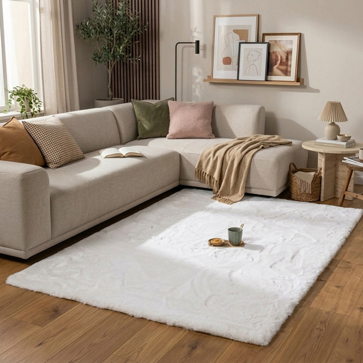 Zacht Hoogpolig vloerkleed - Comfy Supreme Wit