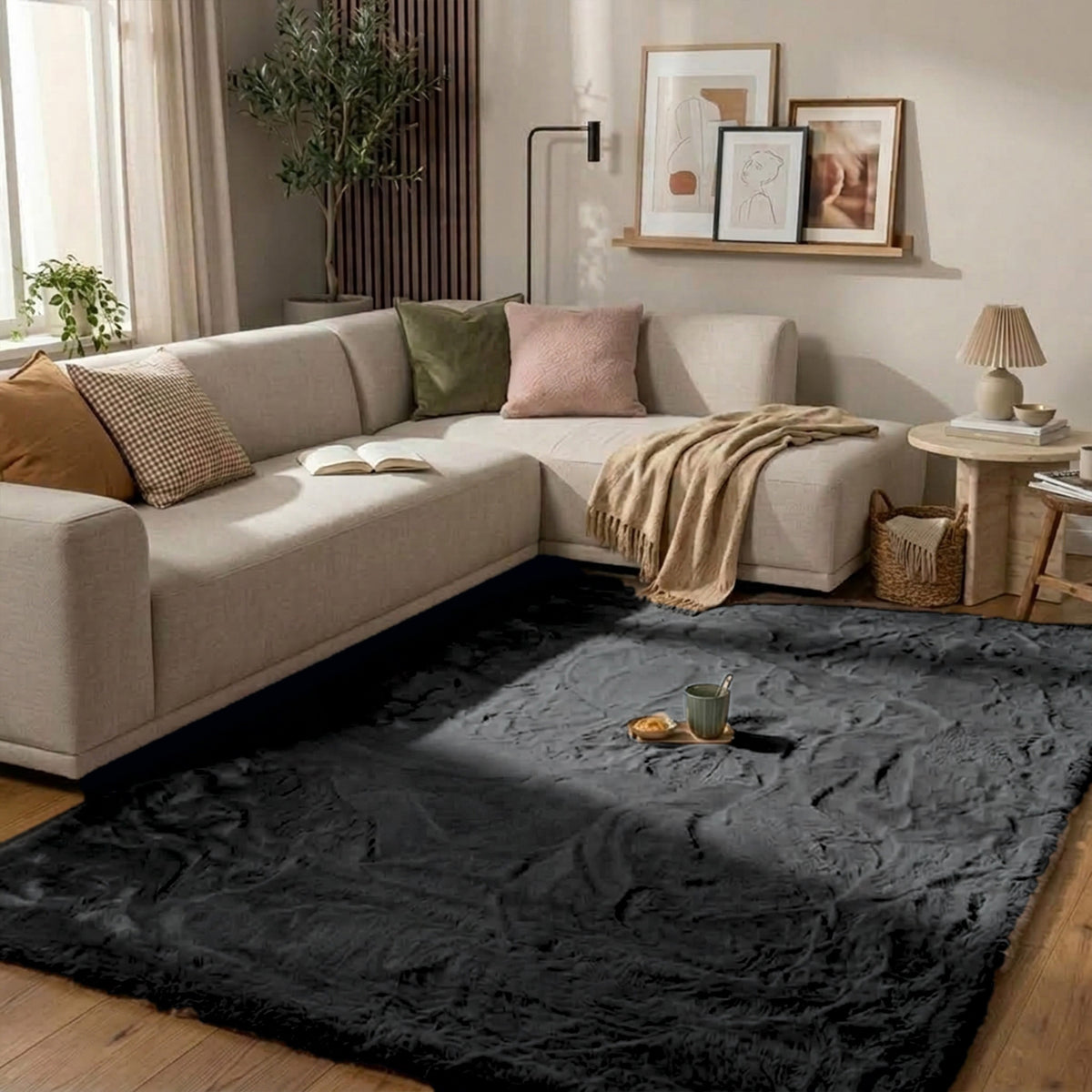 Tapis doux à poils longs - Comfy Supreme Noir
