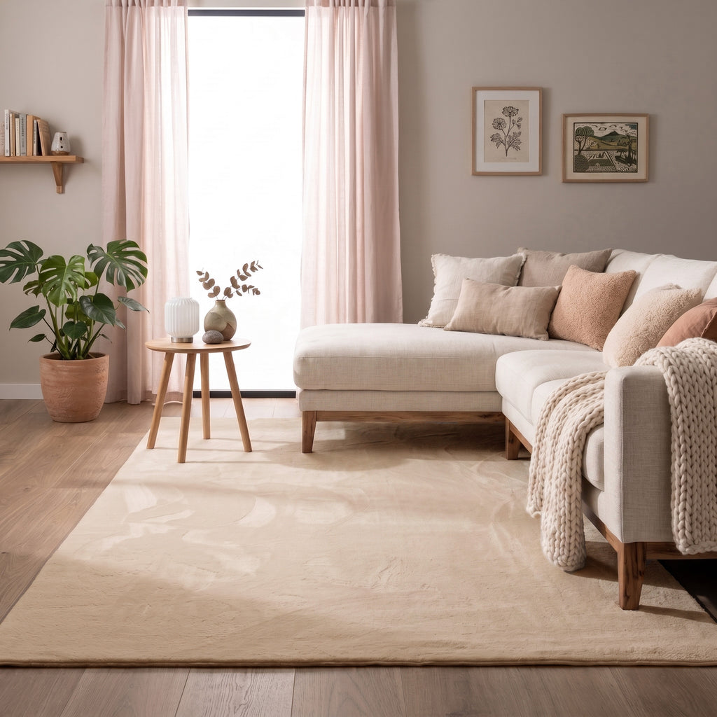 Zacht laagpolig vloerkleed - Cozy Beige