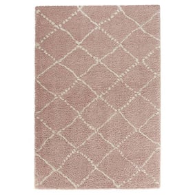Hoogpolig vloerkleed - Allure Stripe Roze/Creme - product