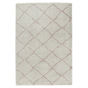 Hoogpolig vloerkleed - Allure Stripe Creme/Roze - product