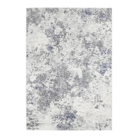 Modern Vloerkleed - Arty Grijs/Blauw Splash - product