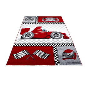 Kindervloerkleed - Mila Auto Rood - sfeer