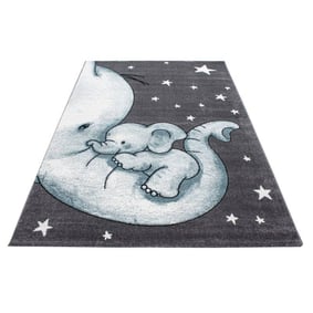 Kindervloerkleed - Anna Olifant Blauw - sfeer