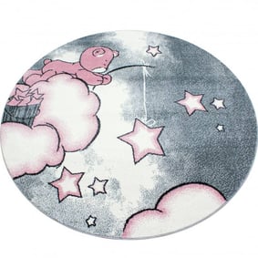 Rond Kindervloerkleed - Anna Beertje Roze