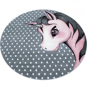 Rond Kindervloerkleed - Anna Unicorn Roze