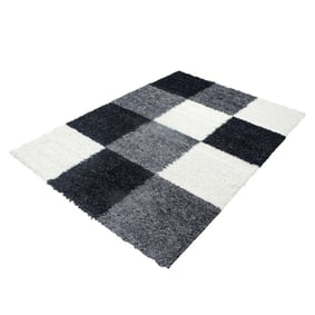 Hoogpolig vloerkleed - Cube Zwart - sfeer
