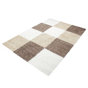 Hoogpolig vloerkleed - Cube Mokka - sfeer