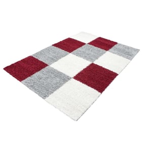 Hoogpolig vloerkleed - Cube Rood - sfeer