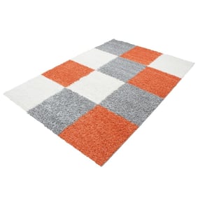 Hoogpolig vloerkleed - Cube Terracotta - sfeer