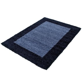 Hoogpolig vloerkleed - Edge Blauw - sfeer