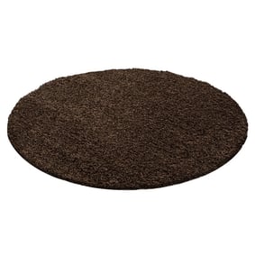 Rond Hoogpolig vloerkleed - Life Bruin