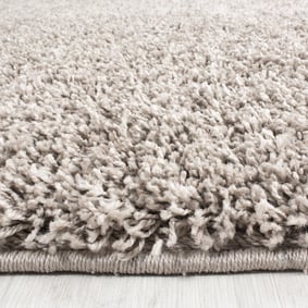 Rond Hoogpolig vloerkleed - Life Beige - sfeer
