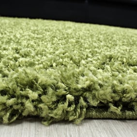 Rond Hoogpolig vloerkleed - Life Groen - sfeer
