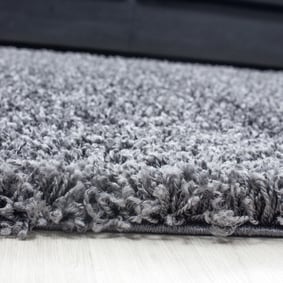 Rond Hoogpolig vloerkleed - Life Grijs - sfeer