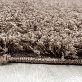 Rond Hoogpolig vloerkleed - Life Mokka - sfeer