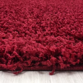 Rond Hoogpolig vloerkleed - Life Rood - sfeer
