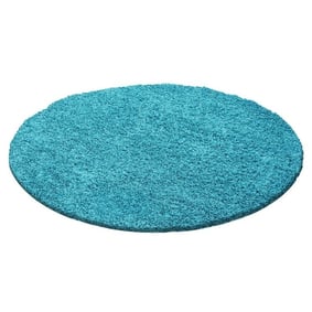 Rond Hoogpolig vloerkleed - Life Turquoise 