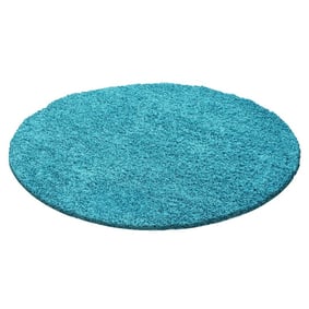 Rond Hoogpolig vloerkleed - Life Turquoise