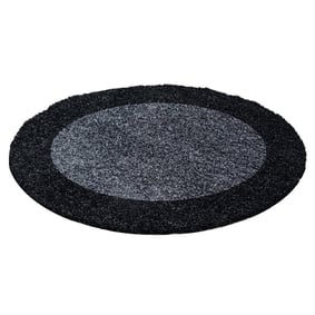 Rond Hoogpolig vloerkleed - Edge Zwart