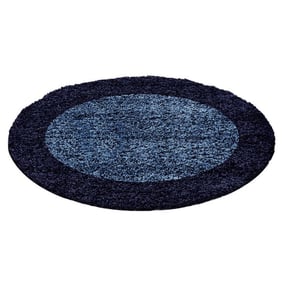 Rond Hoogpolig vloerkleed - Edge Blauw