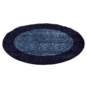 Rond Hoogpolig vloerkleed - Edge Blauw