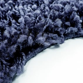 Rond Hoogpolig vloerkleed - Edge Blauw - sfeer