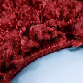 Rond Hoogpolig vloerkleed - Edge Rood - sfeer