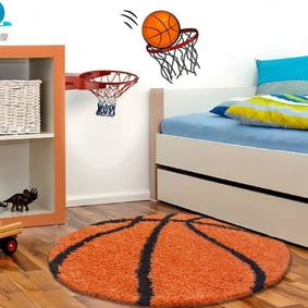 Rond Hoogpolig vloerkleed - Fun Oranje