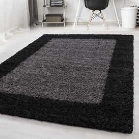Hoogpolig vloerkleed - Edge Zwart