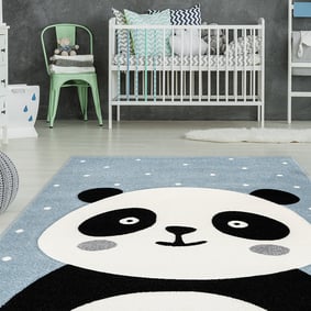 Kindervloerkleed - Atlantisch Panda Blauw