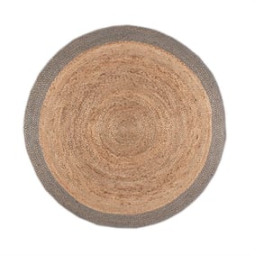 Jute vloerkleed - Fair Rond Naturel/Grijs - product