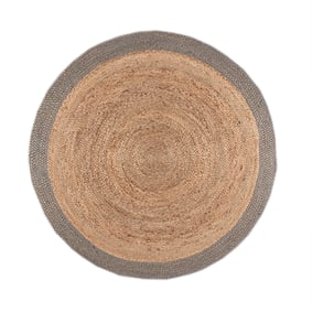 Jute vloerkleed - Fair Rond Naturel/Grijs - sfeer