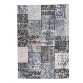 Patchwork vloerkleed - Dreams Grijs/Blauw - product
