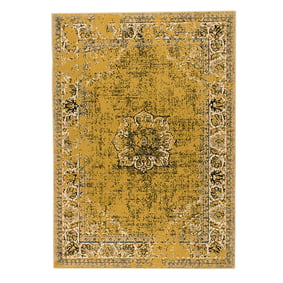 Vintage vloerkleed - Wonder Geel/Zwart - sfeer