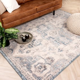 Vintage vloerkleed - Inspire Creme/Blauw No. 215